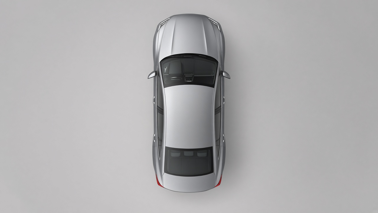 Top-down photo of a sedan